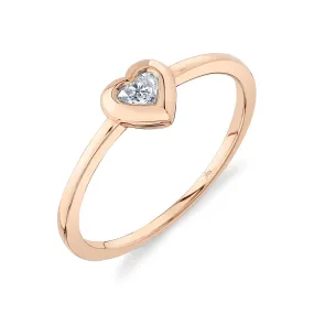 0.09 Ct 14K Rose Gold Diamond Bezel Heart Ring SC55021446