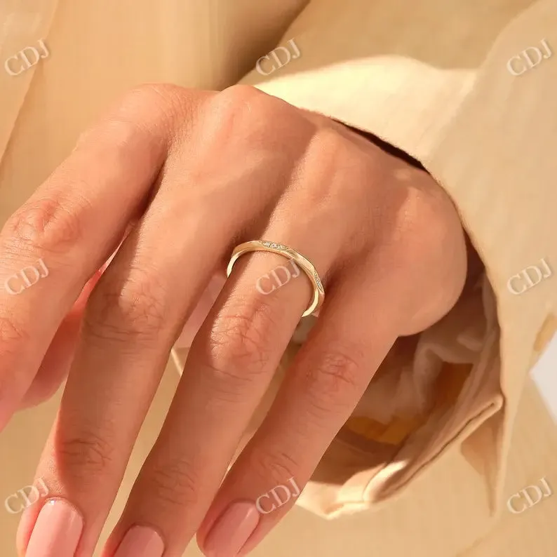 0.15CTW Full Eternity Lab Grown Diamond Pinched Wedding Band