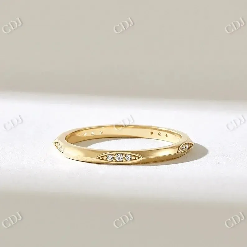 0.15CTW Full Eternity Lab Grown Diamond Pinched Wedding Band