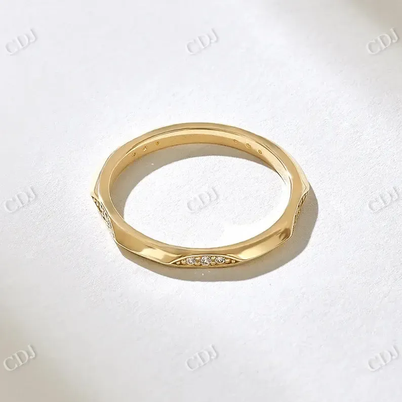 0.15CTW Full Eternity Lab Grown Diamond Pinched Wedding Band