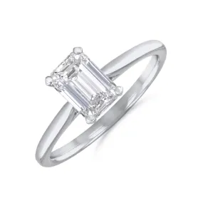 0.35ct Ophelia Emerald Cut Diamond Solitaire Engagement Ring | 18ct White Gold