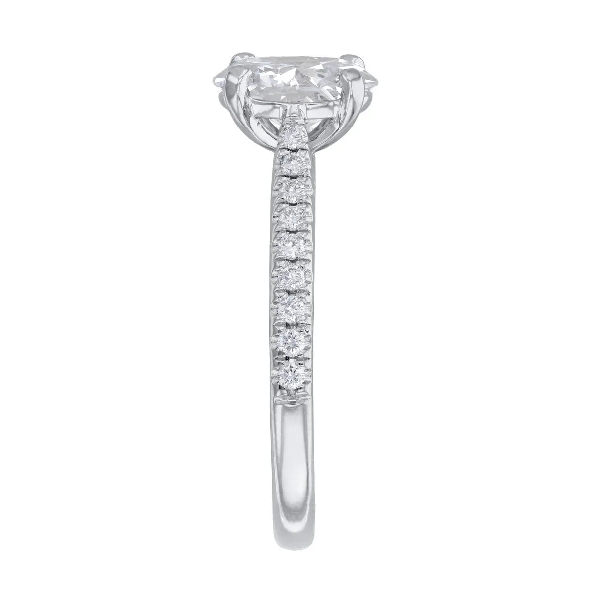 0.35ct Ophelia Shoulder Set Oval Cut Diamond Solitaire Engagement Ring | Platinum
