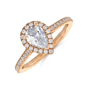 0.35ct Willow Pear Cut Diamond Solitaire Engagement Ring | 18ct Rose Gold