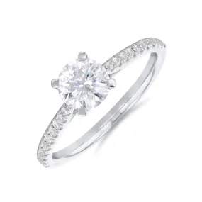 0.50ct Ophelia Shoulder Set Round Brilliant Cut Diamond Solitaire Engagement Ring | Platinum