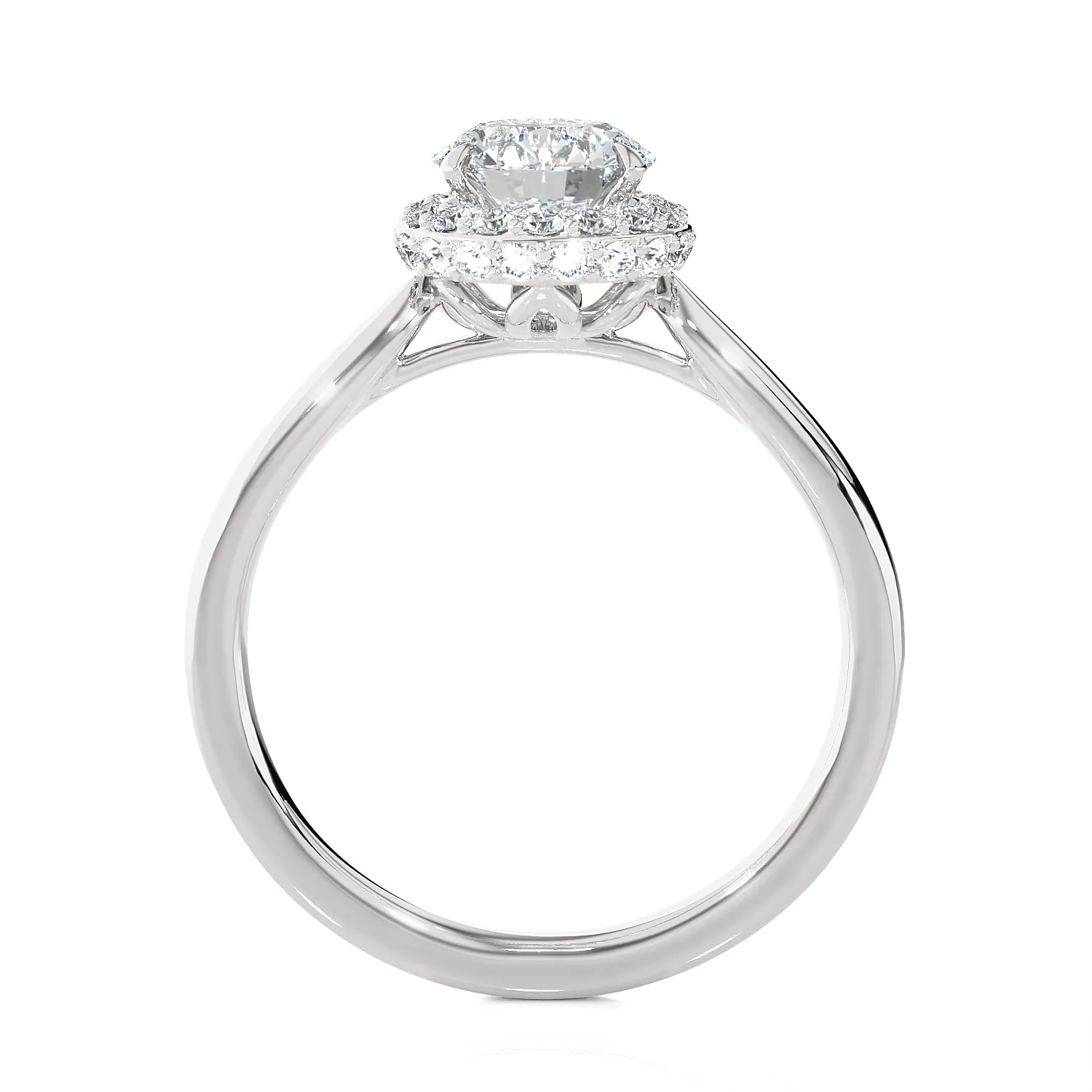 1 3/8 ctw Round Lab Grown Diamond Halo Engagement Ring