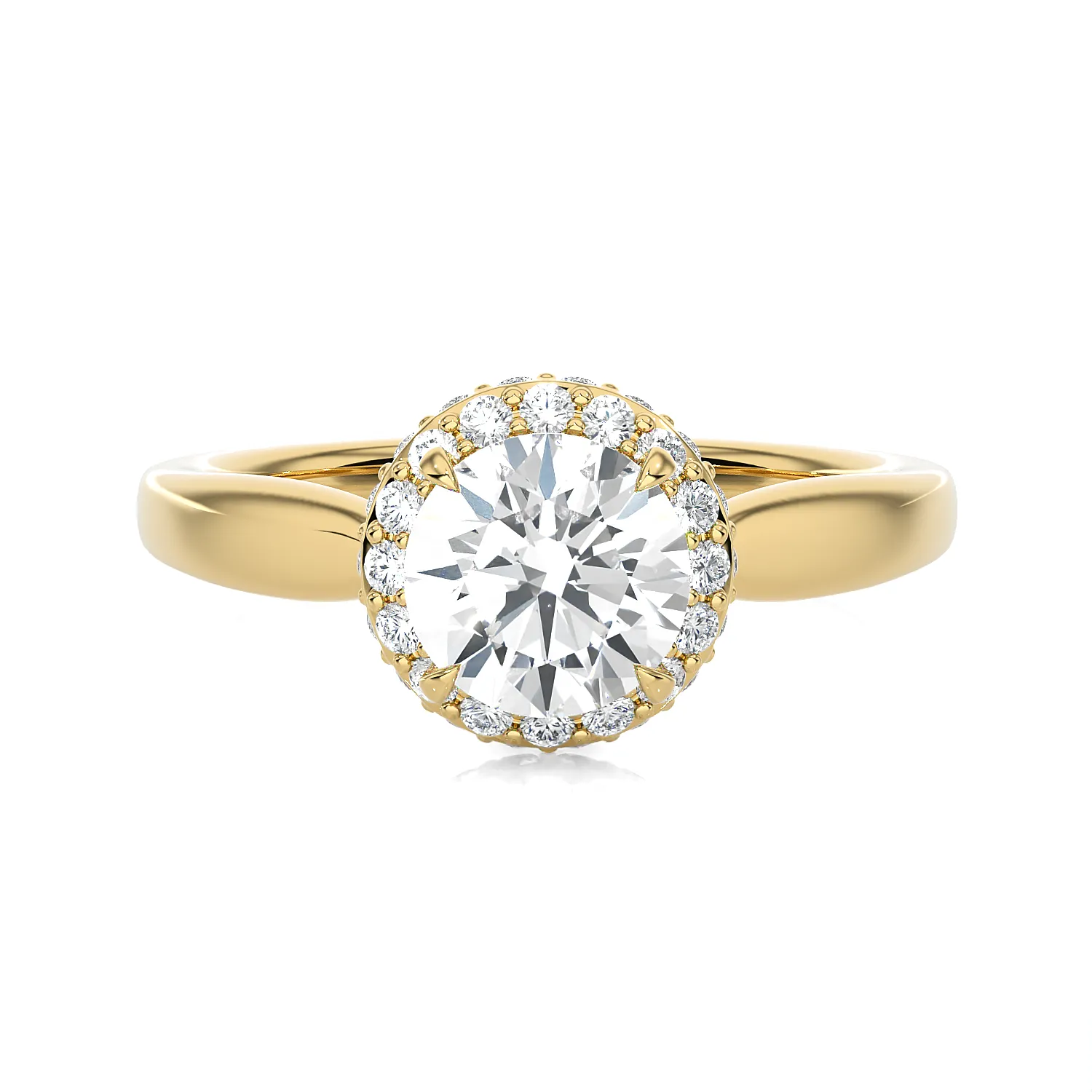 1 3/8 ctw Round Lab Grown Diamond Halo Engagement Ring