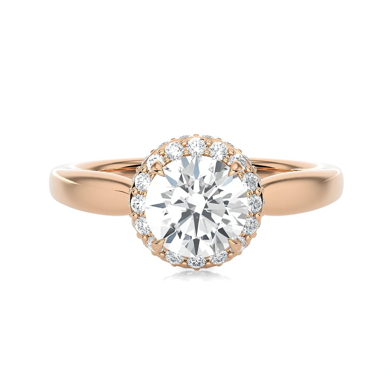 1 3/8 ctw Round Lab Grown Diamond Halo Engagement Ring