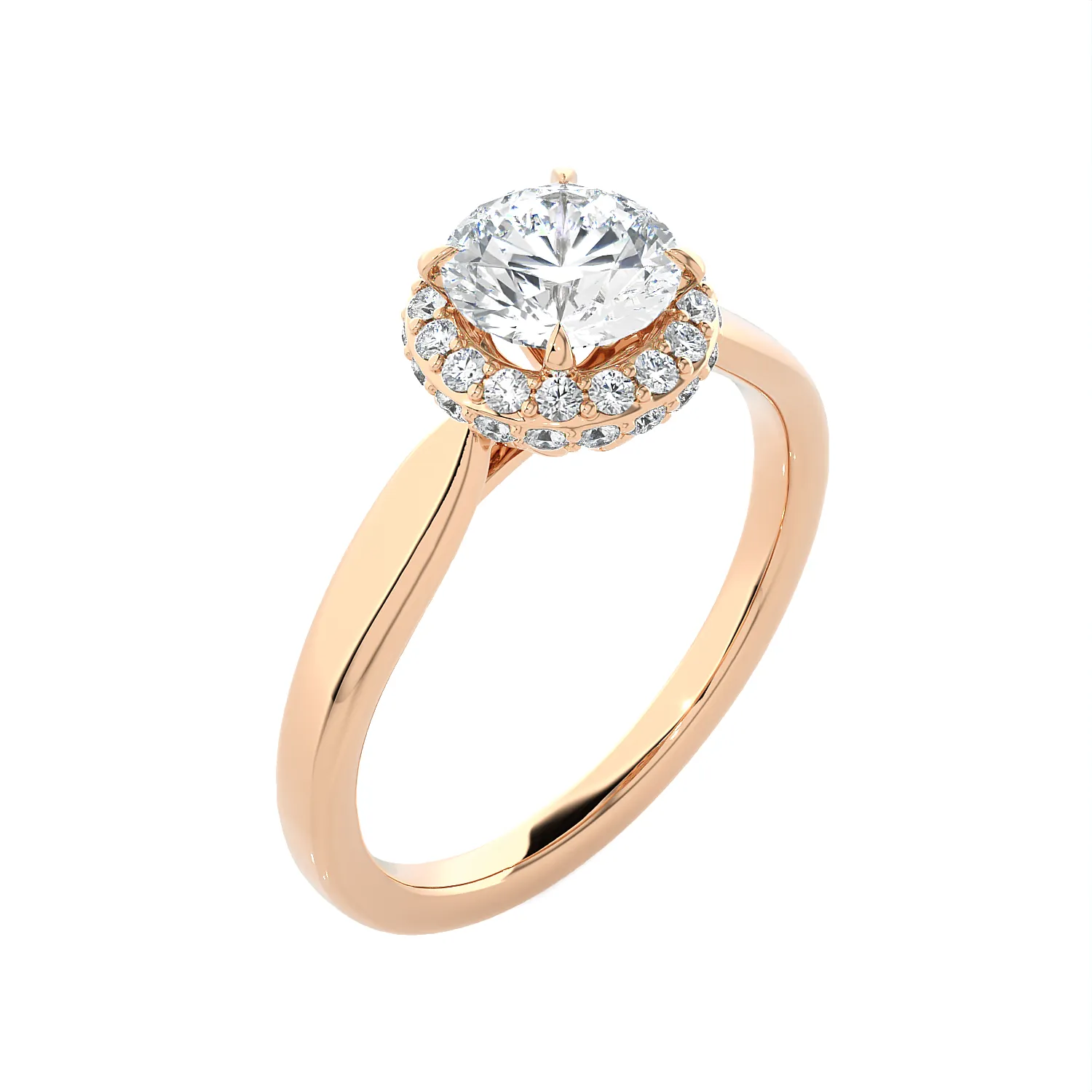1 3/8 ctw Round Lab Grown Diamond Halo Engagement Ring