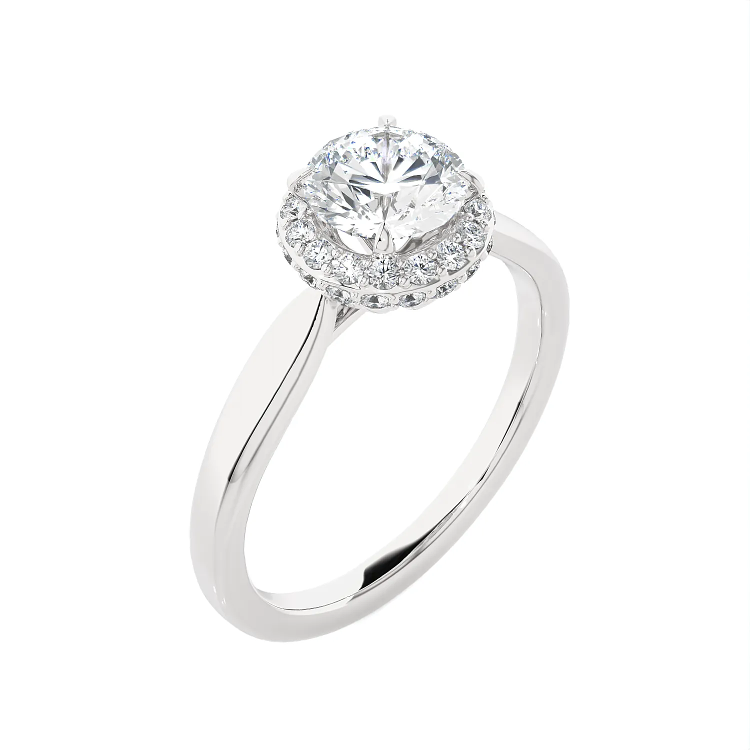 1 3/8 ctw Round Lab Grown Diamond Halo Engagement Ring