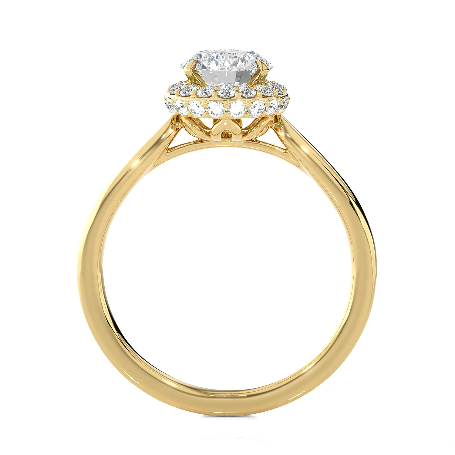 1 3/8 ctw Round Lab Grown Diamond Halo Engagement Ring