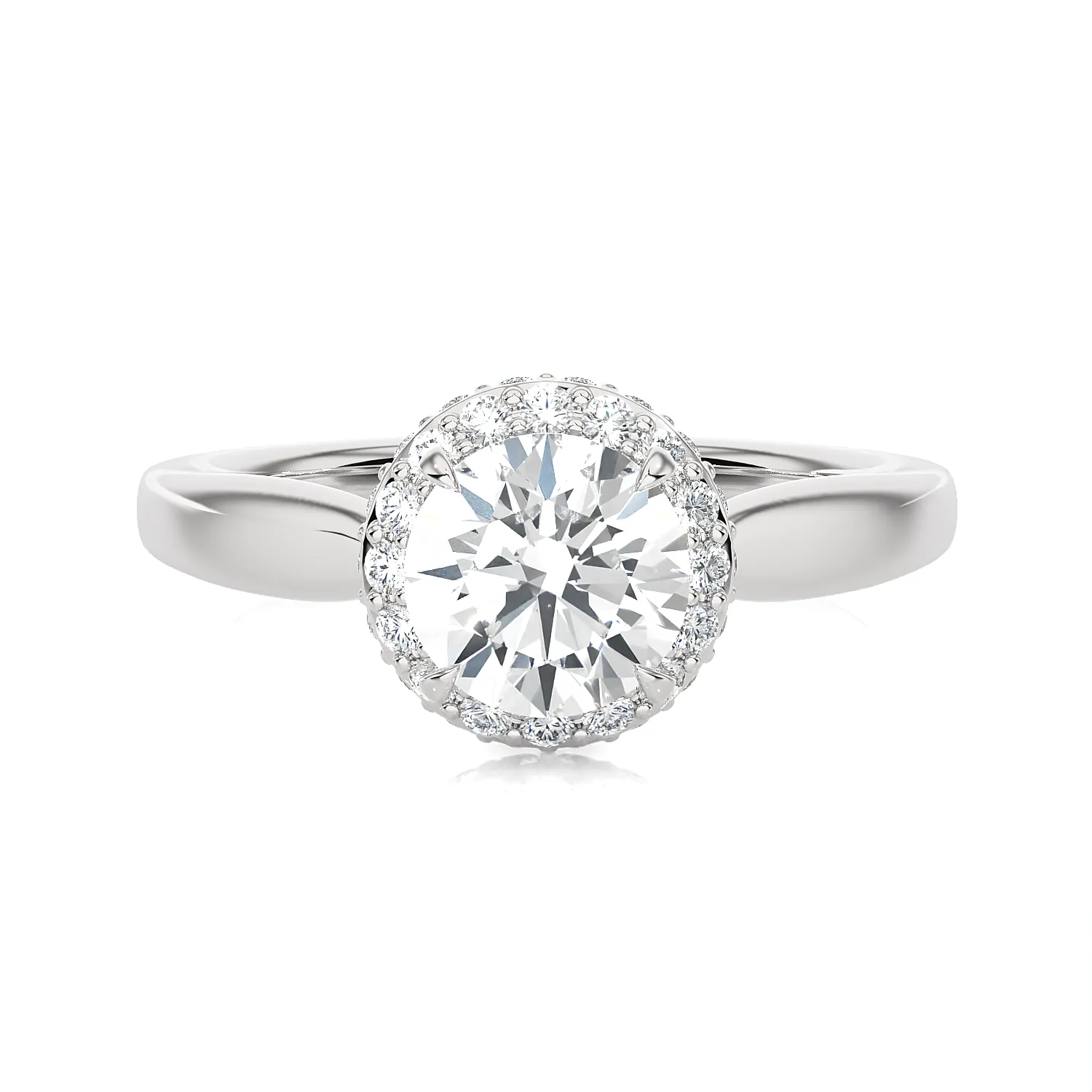 1 3/8 ctw Round Lab Grown Diamond Halo Engagement Ring