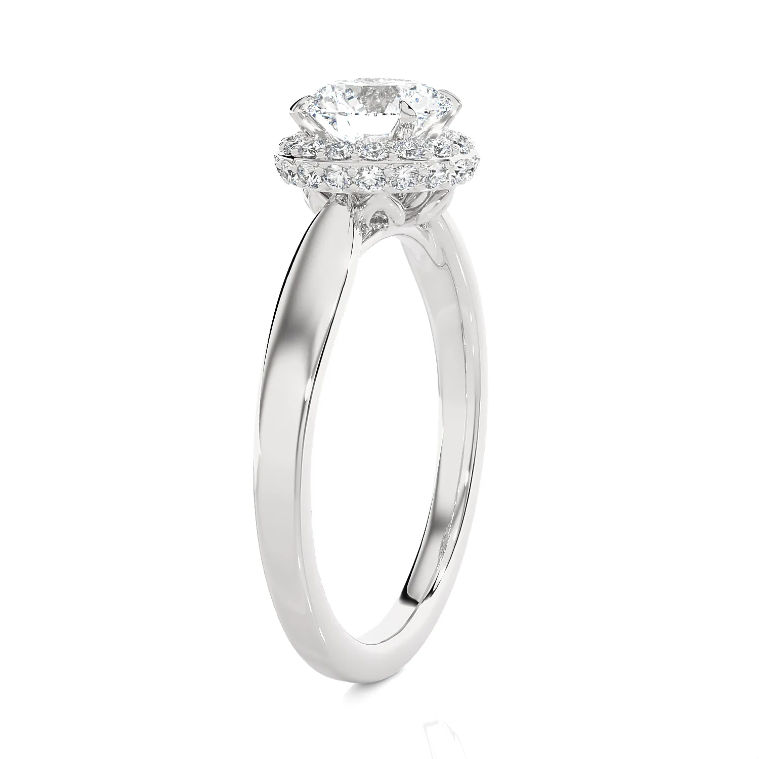 1 3/8 ctw Round Lab Grown Diamond Halo Engagement Ring
