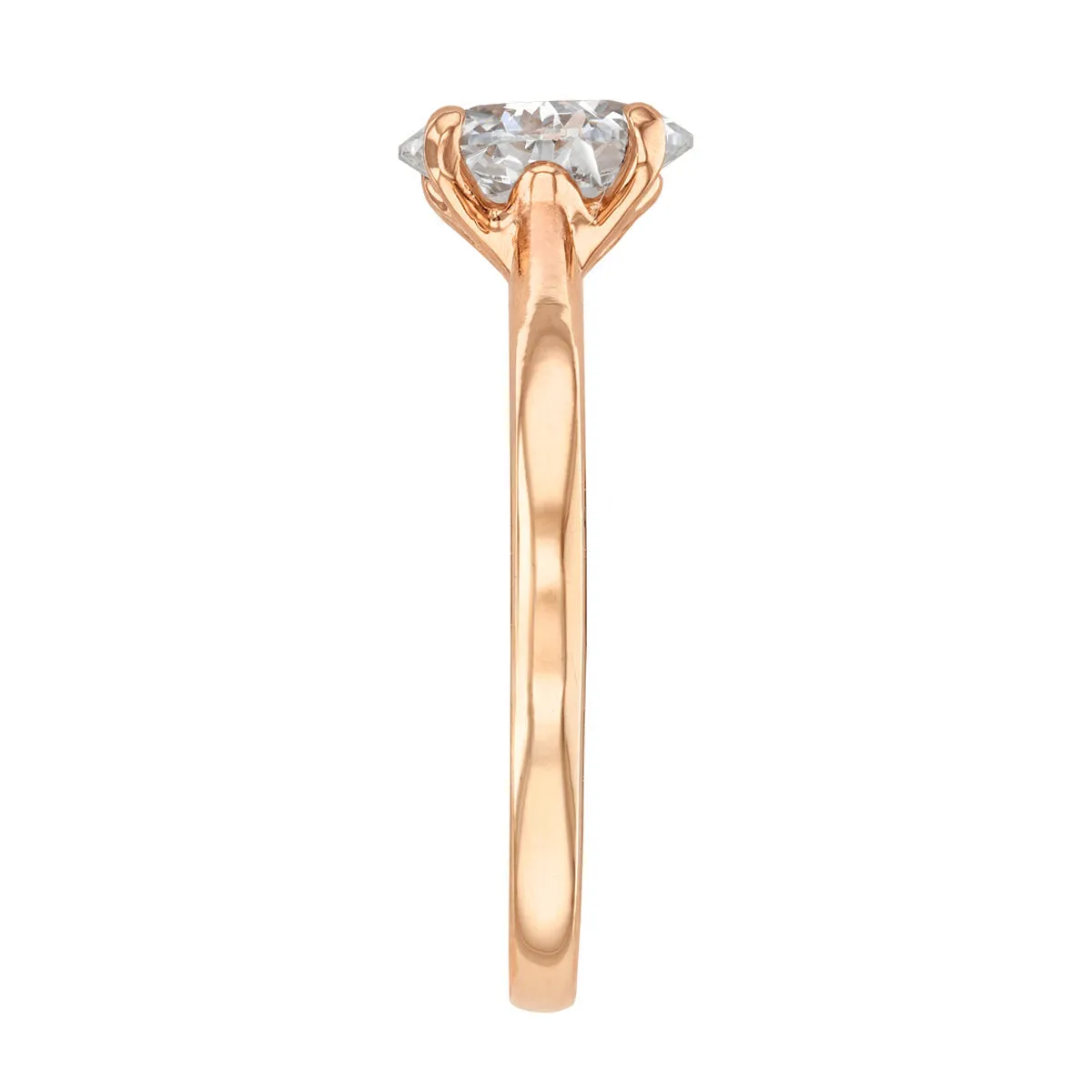 1.00ct Poppy Plain Oval Cut Diamond Solitaire Engagement Ring | 18ct Rose Gold