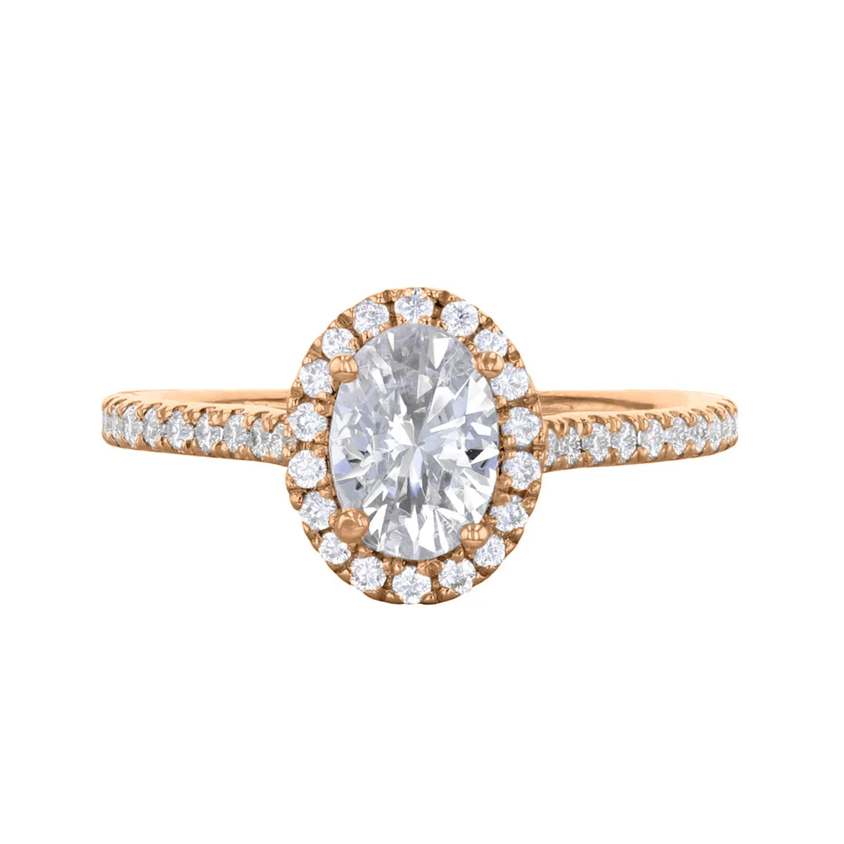 1.00ct Willow Oval Cut Diamond Solitaire Engagement Ring | 18ct Rose Gold