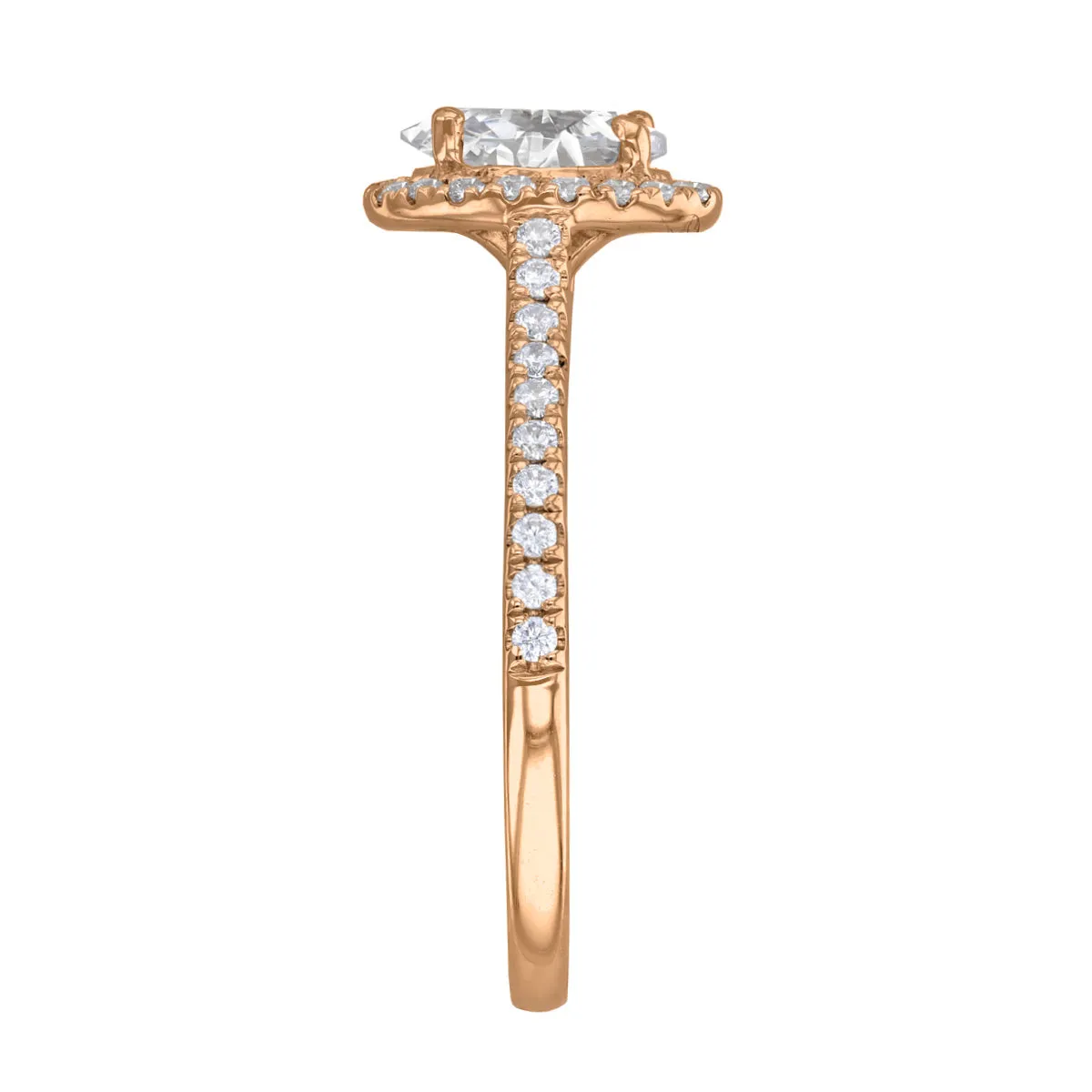 1.00ct Willow Oval Cut Diamond Solitaire Engagement Ring | 18ct Rose Gold