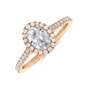 1.00ct Willow Oval Cut Diamond Solitaire Engagement Ring | 18ct Rose Gold