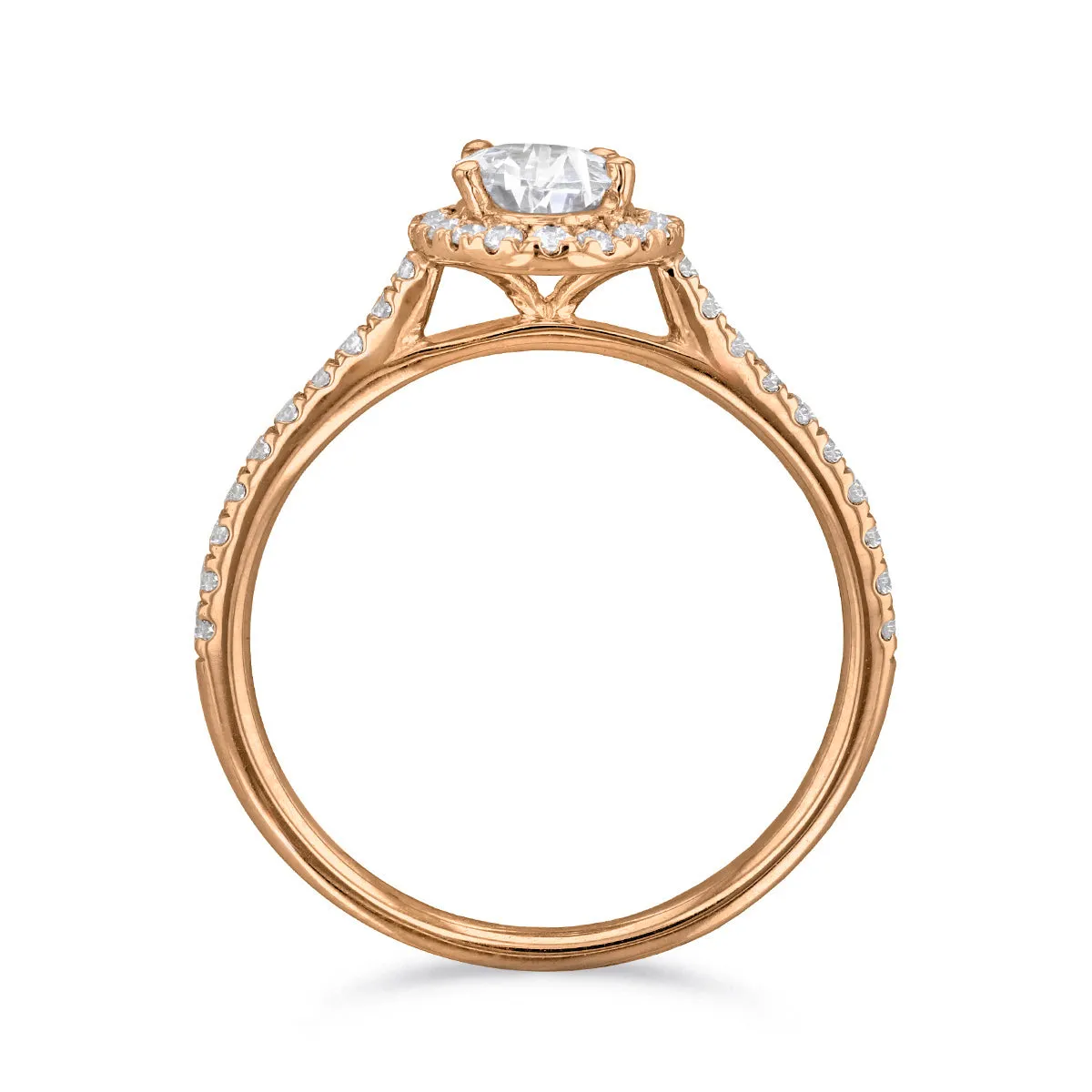 1.00ct Willow Oval Cut Diamond Solitaire Engagement Ring | 18ct Rose Gold