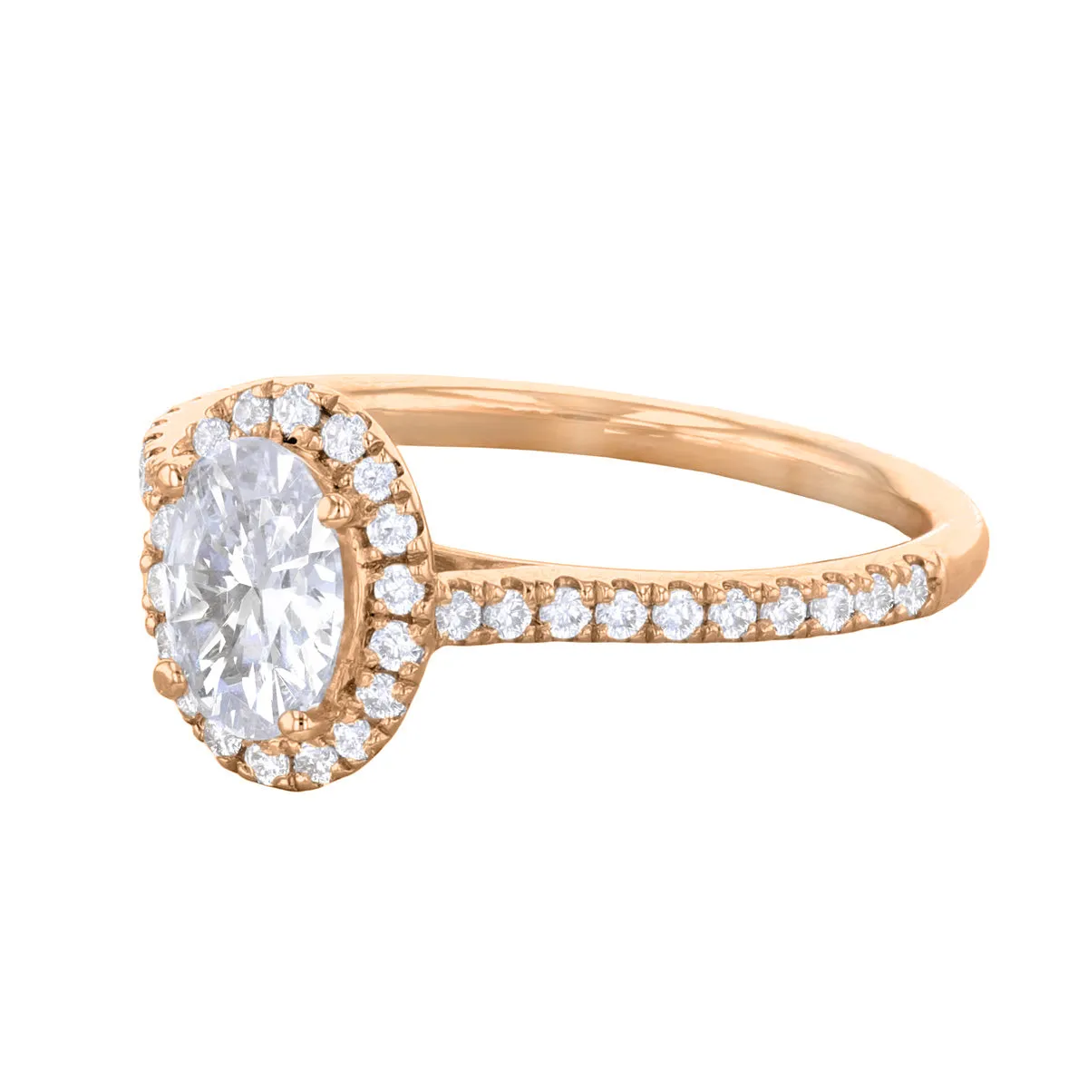 1.00ct Willow Oval Cut Diamond Solitaire Engagement Ring | 18ct Rose Gold