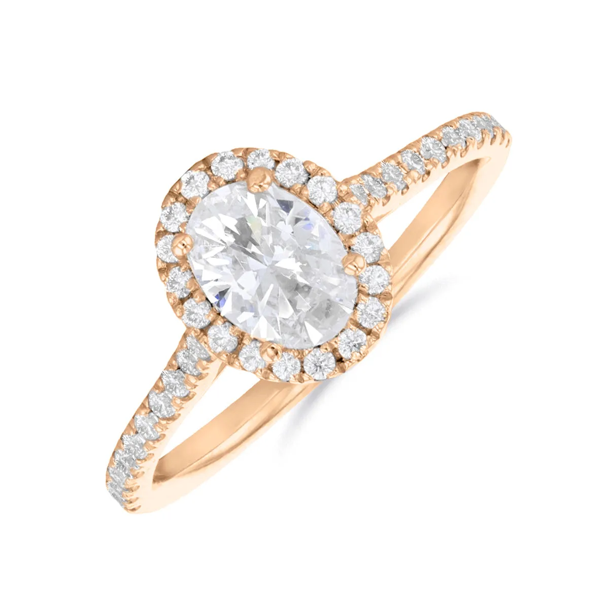 1.00ct Willow Oval Cut Diamond Solitaire Engagement Ring | 18ct Rose Gold