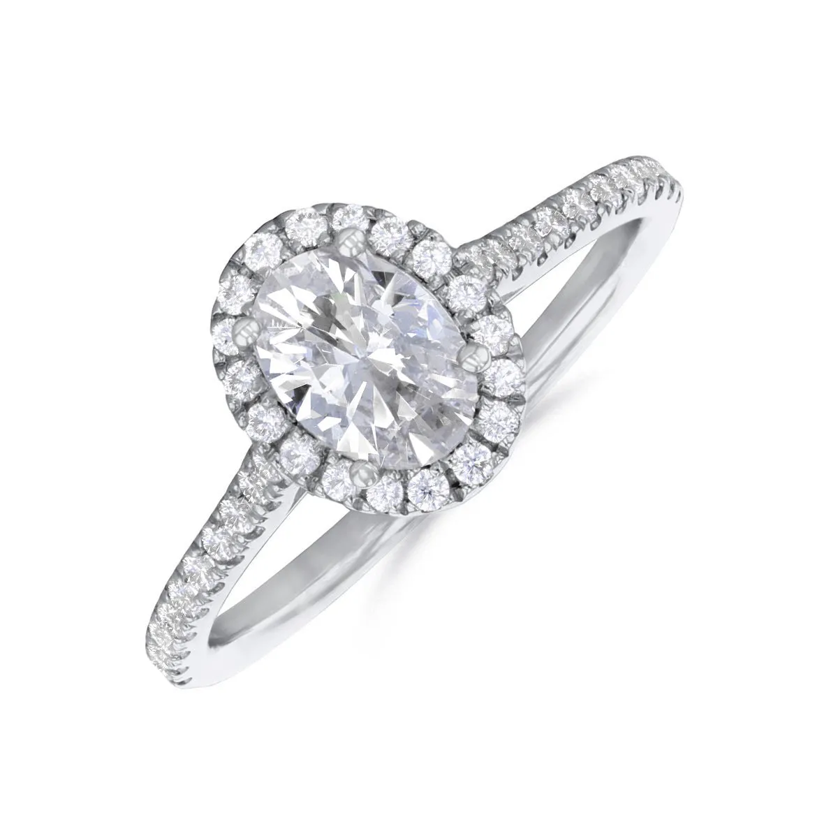 1.00ct Willow Oval Cut Diamond Solitaire Engagement Ring | Platinum
