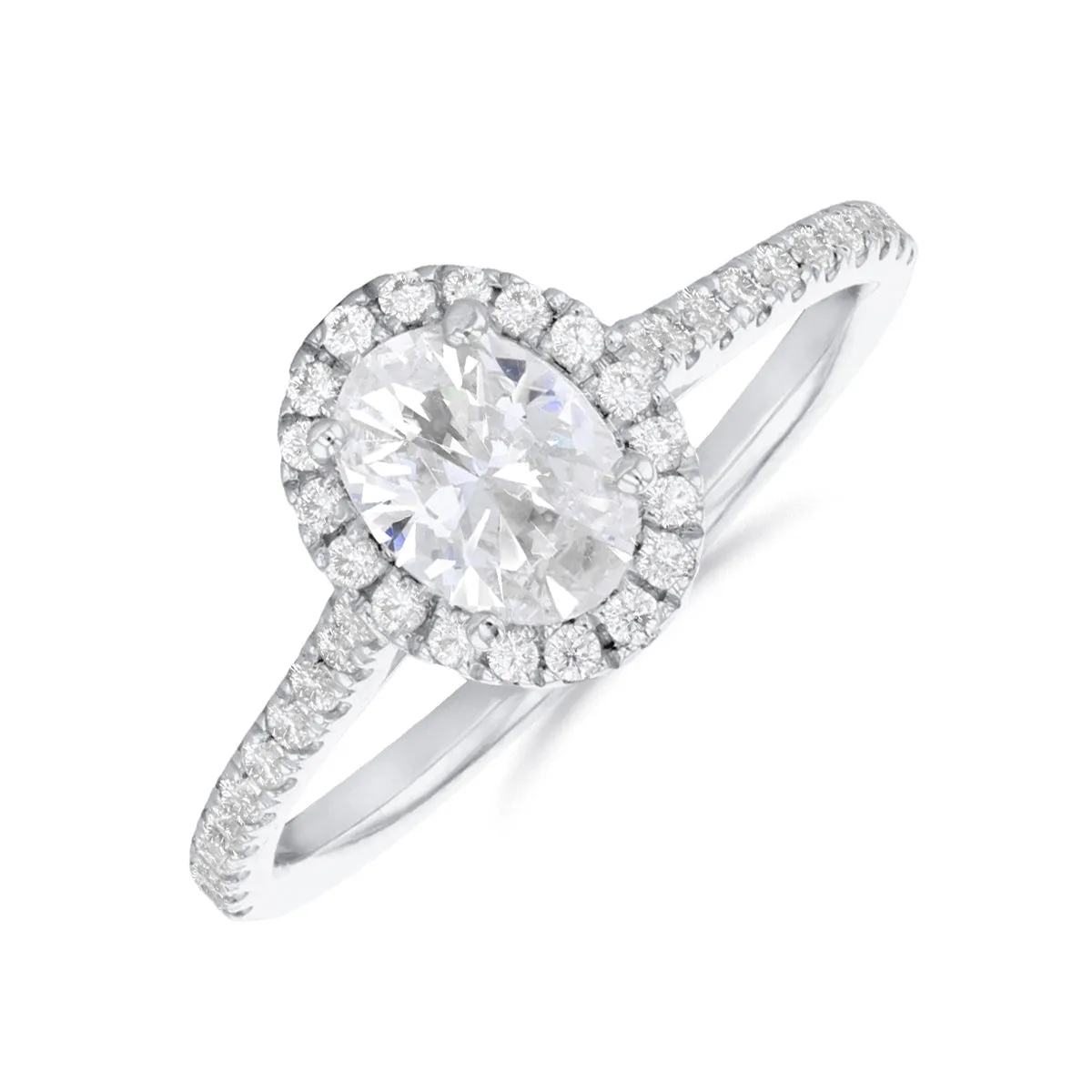 1.00ct Willow Oval Cut Diamond Solitaire Engagement Ring | Platinum