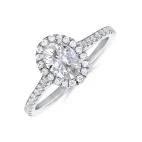 1.00ct Willow Oval Cut Diamond Solitaire Engagement Ring | Platinum