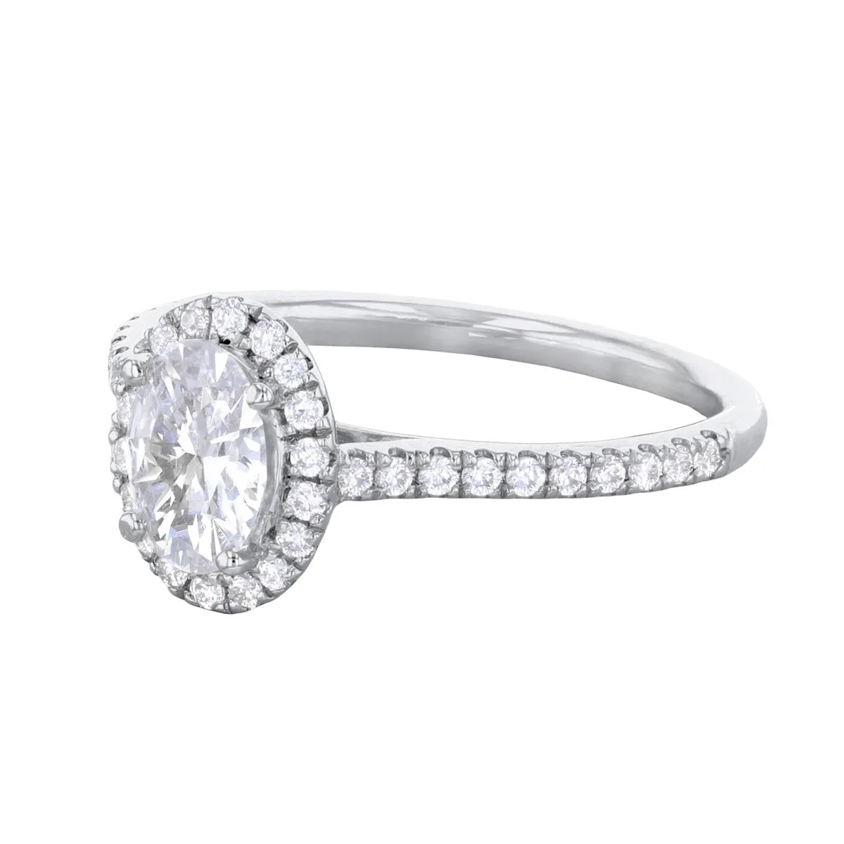 1.00ct Willow Oval Cut Diamond Solitaire Engagement Ring | Platinum