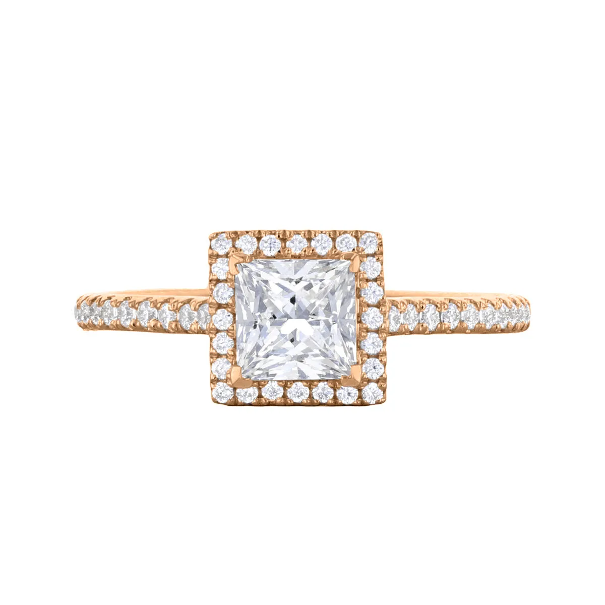 1.00ct Willow Princess Cut Diamond Solitaire Engagement Ring | 18ct Rose Gold