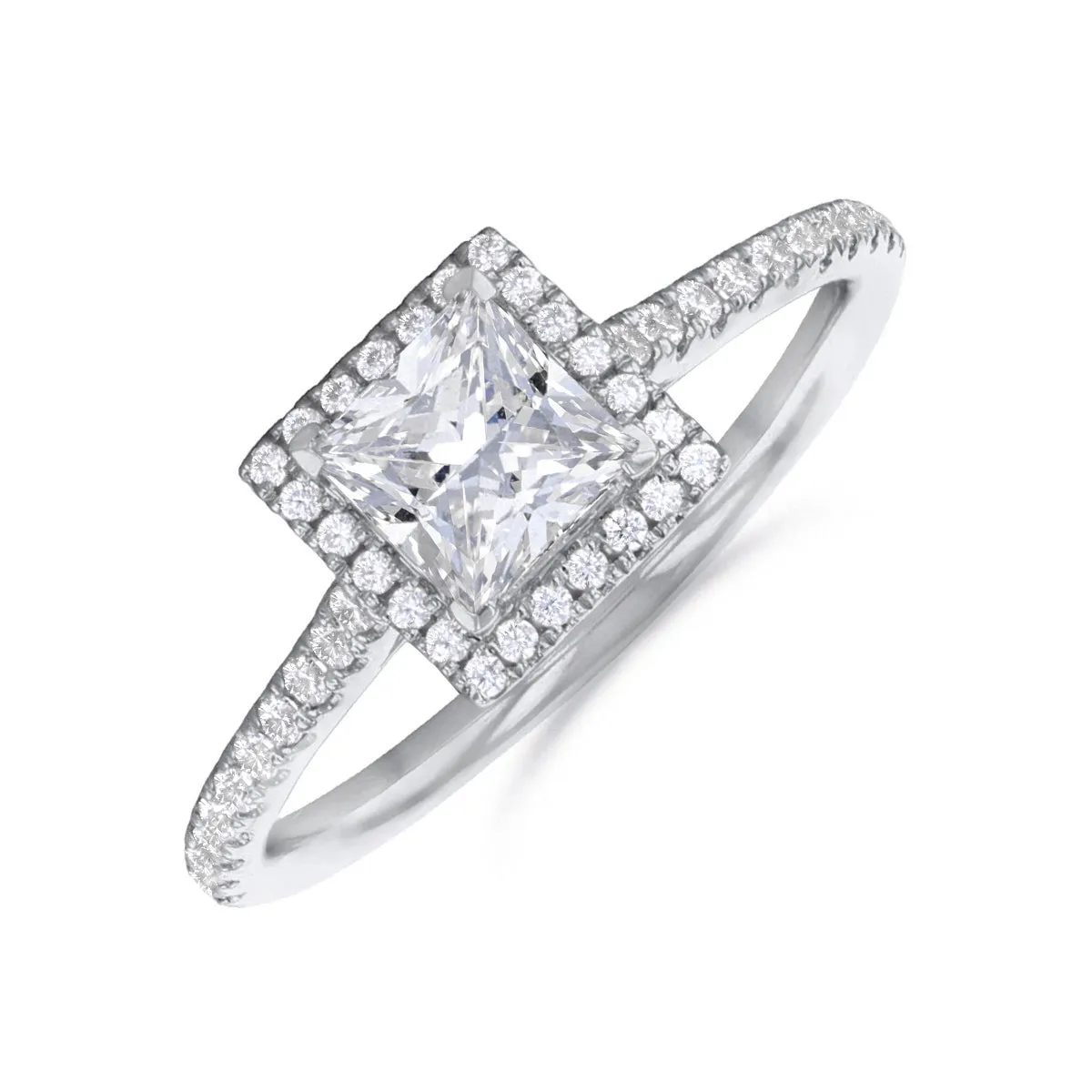 1.00ct Willow Princess Cut Diamond Solitaire Engagement Ring | Platinum