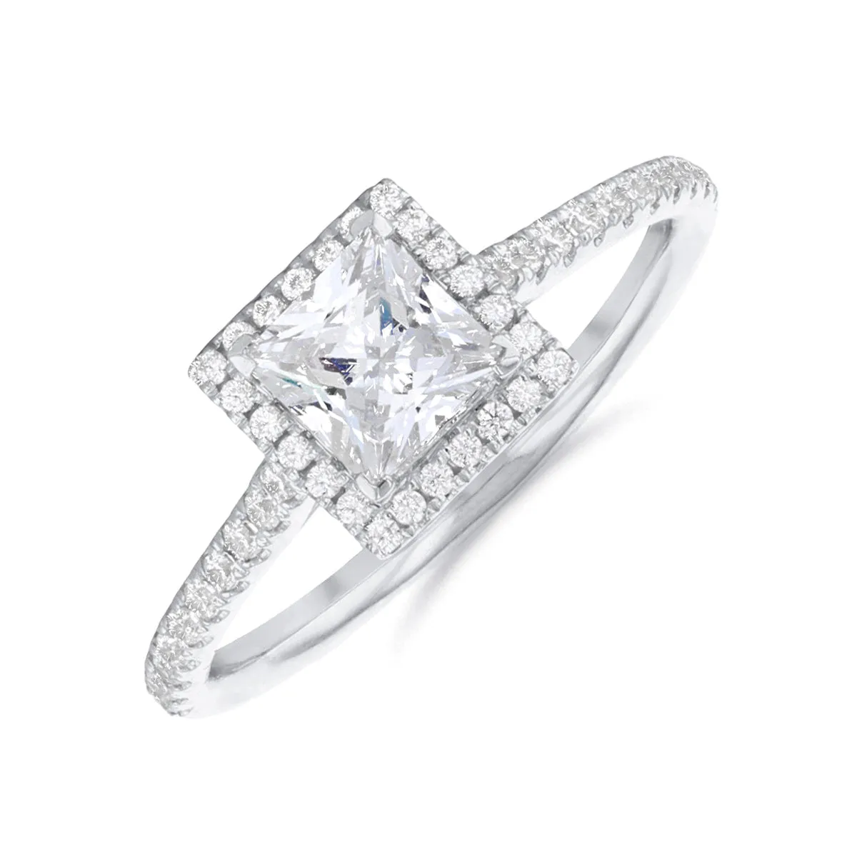 1.00ct Willow Princess Cut Diamond Solitaire Engagement Ring | Platinum