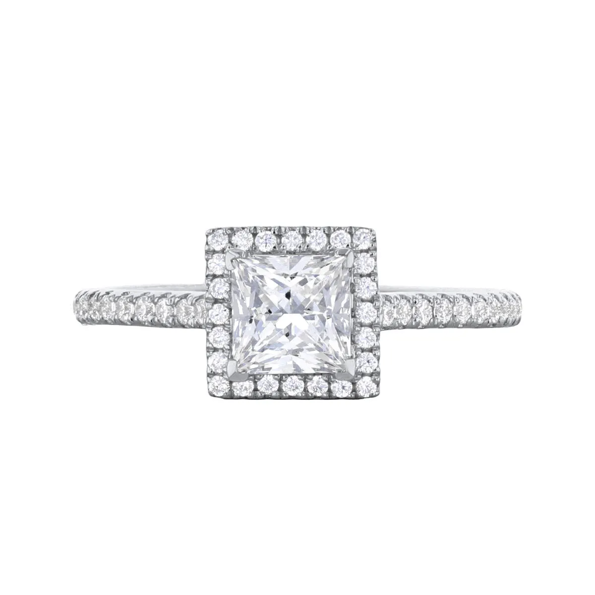 1.00ct Willow Princess Cut Diamond Solitaire Engagement Ring | Platinum