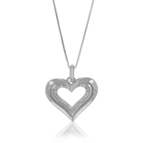 1/10 cttw Lab Grown Diamond Heart Pendant in .925 Silver