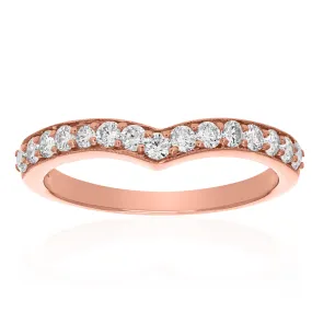 1/2 cttw Classic Diamond Wedding Band for Women in 14K Rose Gold