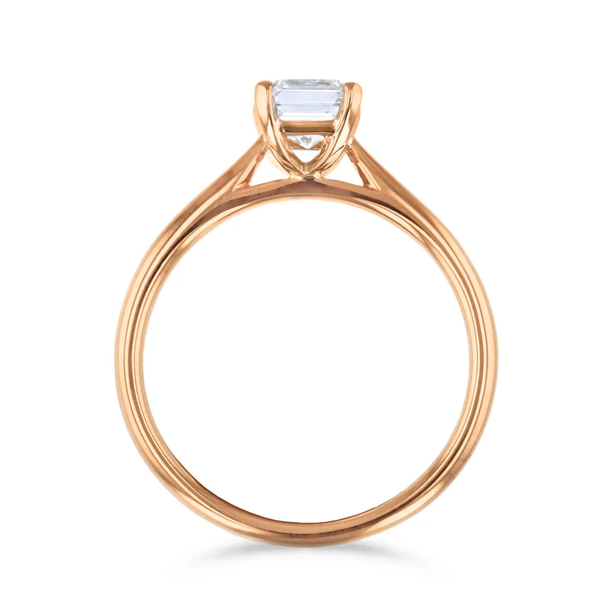 1.20ct Ophelia Emerald Cut Diamond Solitaire Engagement Ring | 18ct Rose Gold