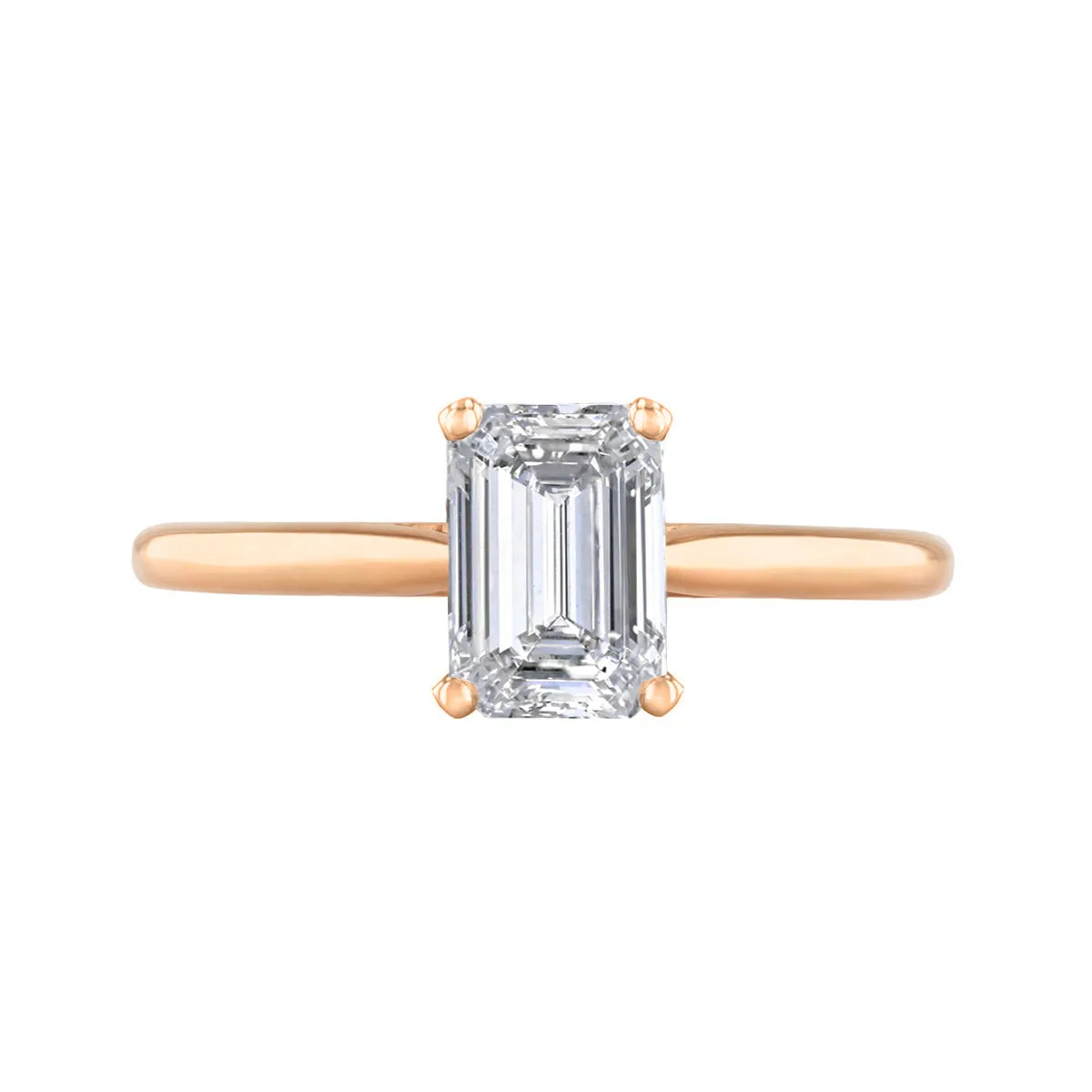 1.20ct Ophelia Emerald Cut Diamond Solitaire Engagement Ring | 18ct Rose Gold