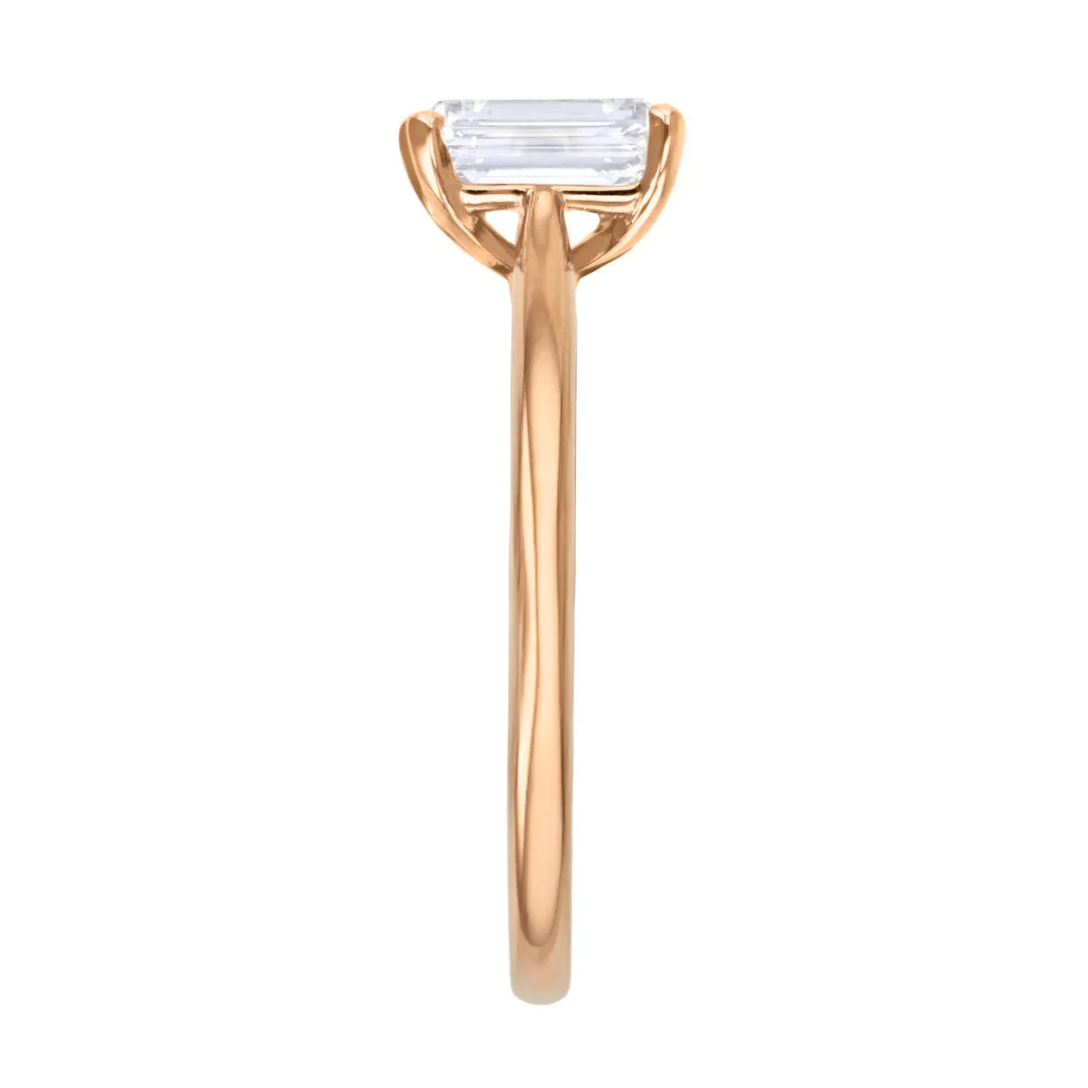1.20ct Ophelia Emerald Cut Diamond Solitaire Engagement Ring | 18ct Rose Gold