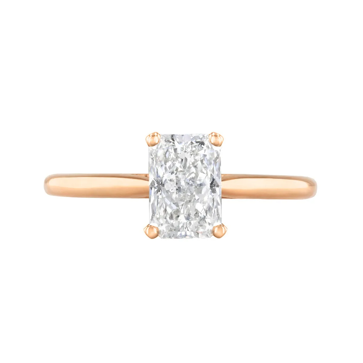 1.20ct Ophelia Radiant Cut Diamond Solitaire Engagement Ring | 18ct Rose Gold