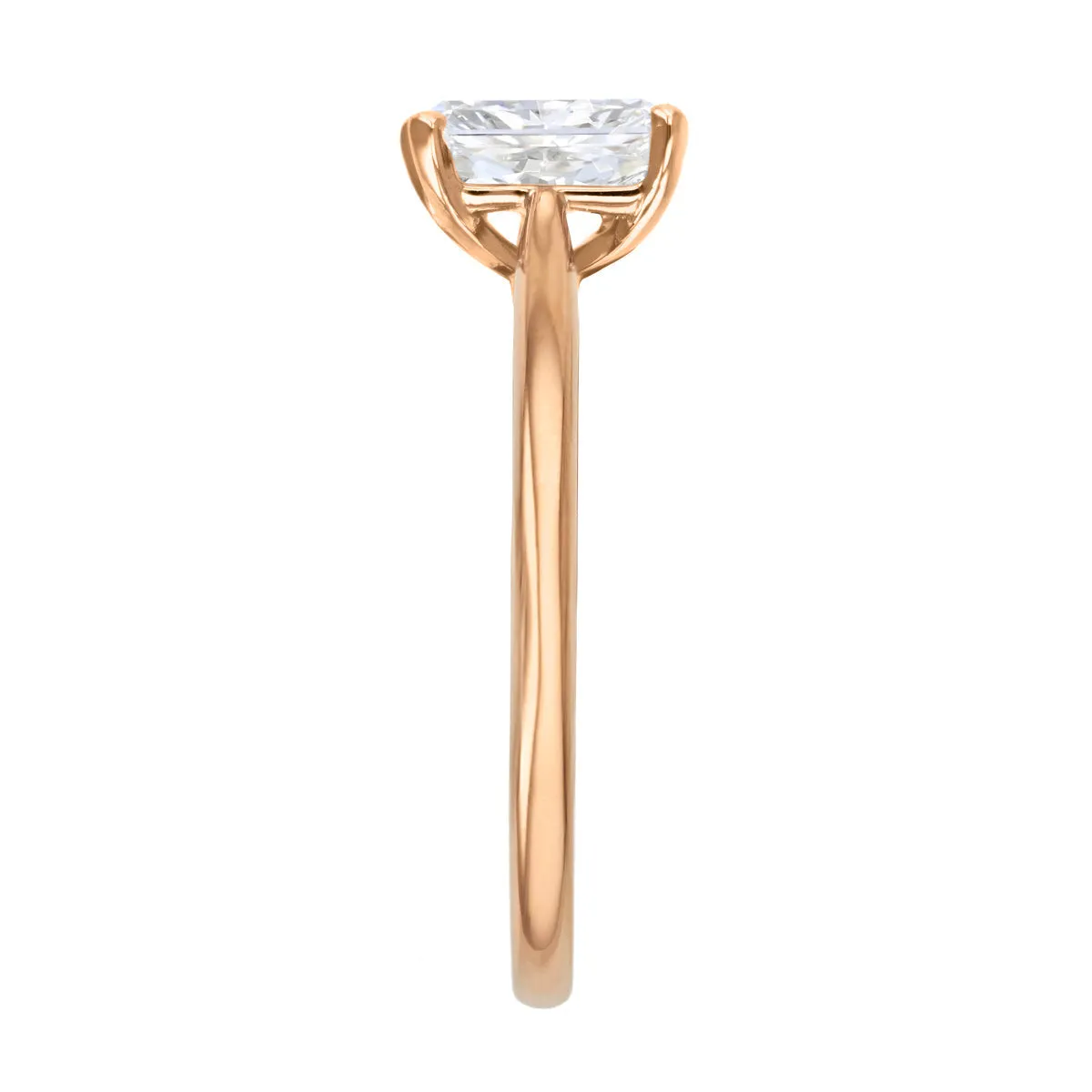 1.20ct Ophelia Radiant Cut Diamond Solitaire Engagement Ring | 18ct Rose Gold
