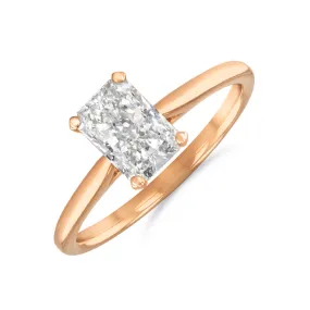 1.20ct Ophelia Radiant Cut Diamond Solitaire Engagement Ring | 18ct Rose Gold