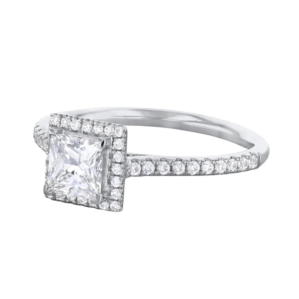 1.20ct Willow Princess Cut Diamond Solitaire Engagement Ring | 18ct White Gold