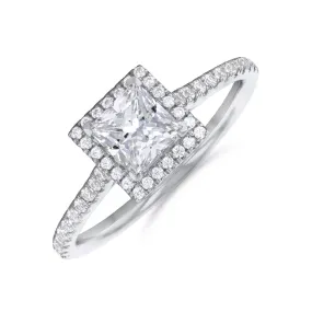 1.20ct Willow Princess Cut Diamond Solitaire Engagement Ring | 18ct White Gold