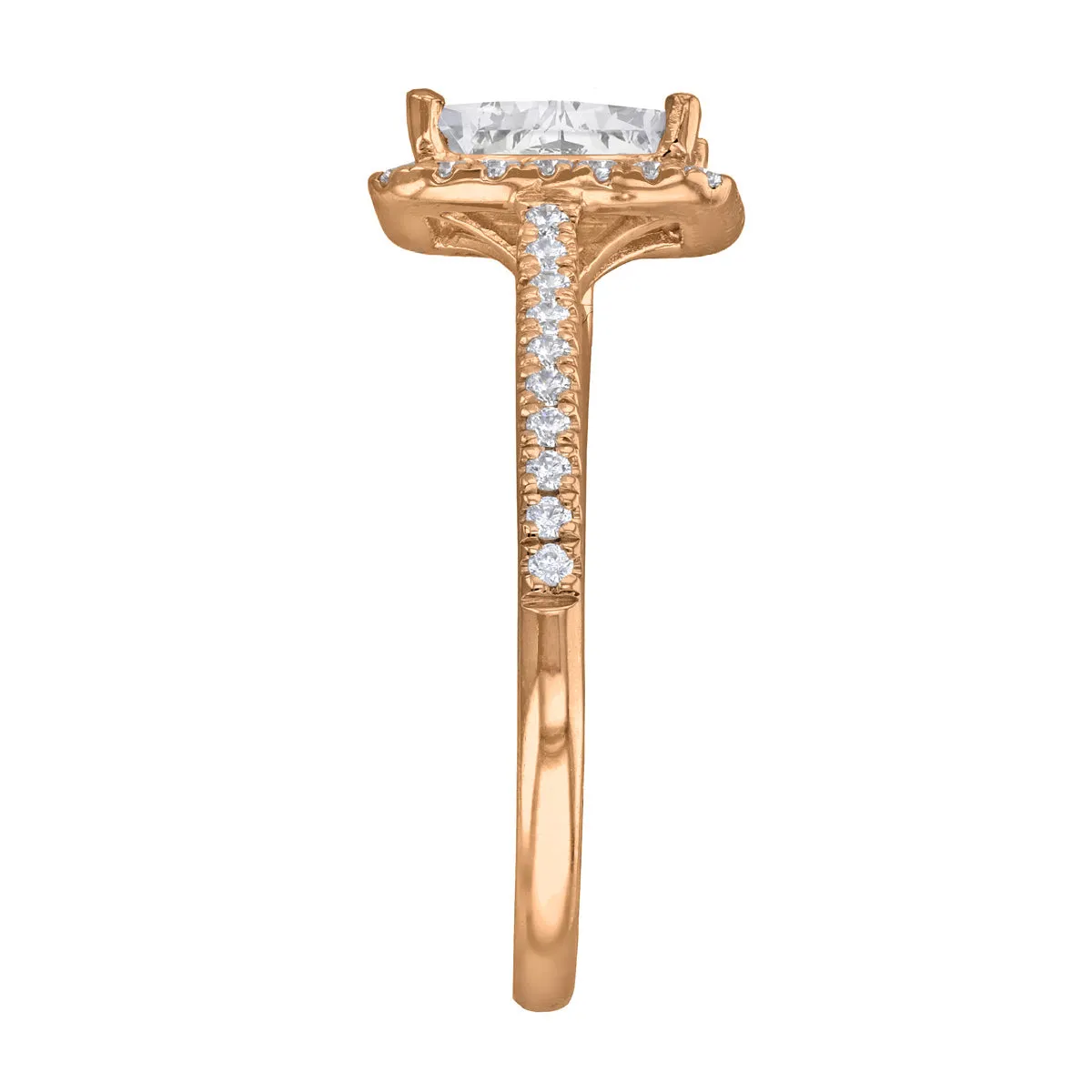 1.20ct Willow Radiant Cut Diamond Solitaire Engagement Ring | 18ct Rose Gold