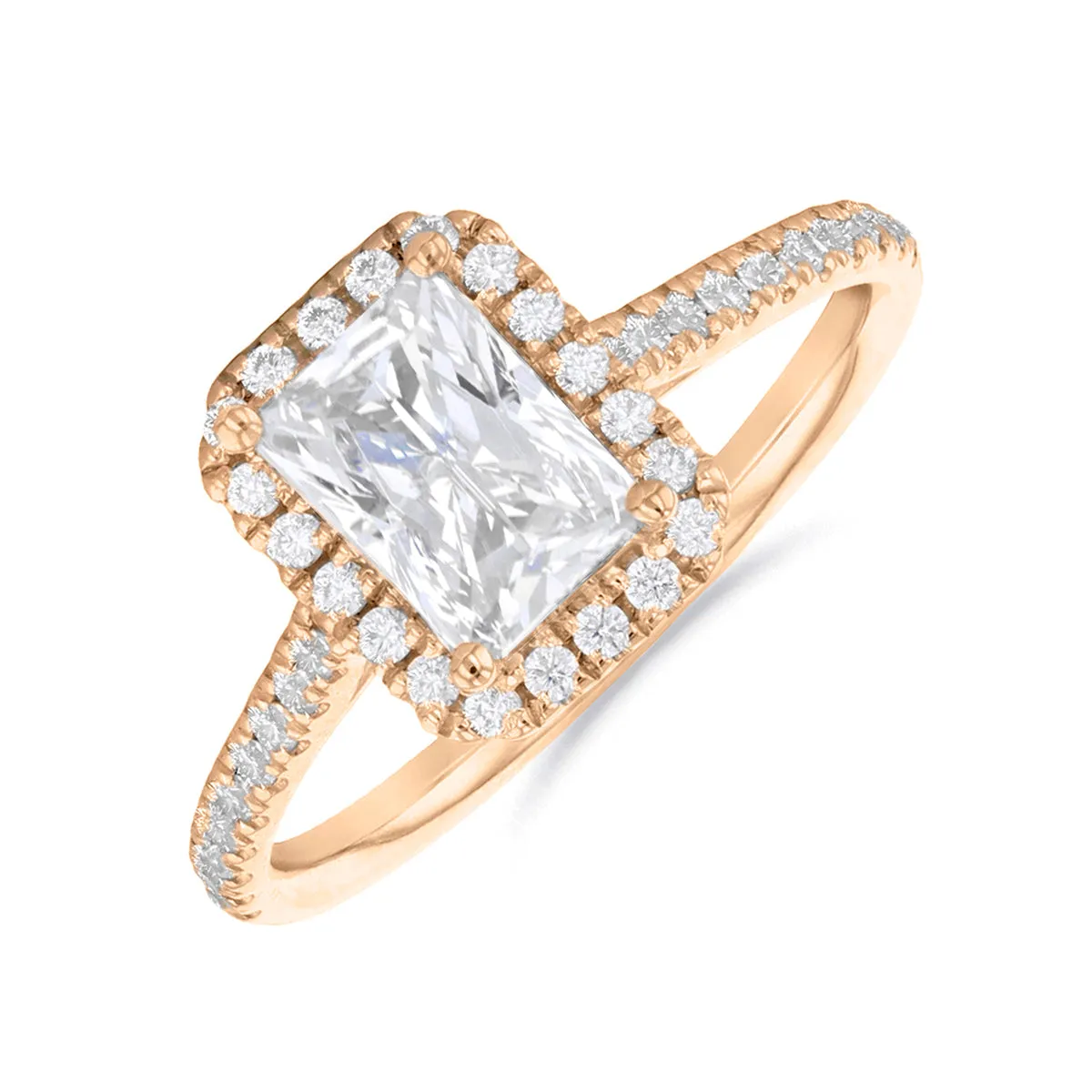 1.20ct Willow Radiant Cut Diamond Solitaire Engagement Ring | 18ct Rose Gold