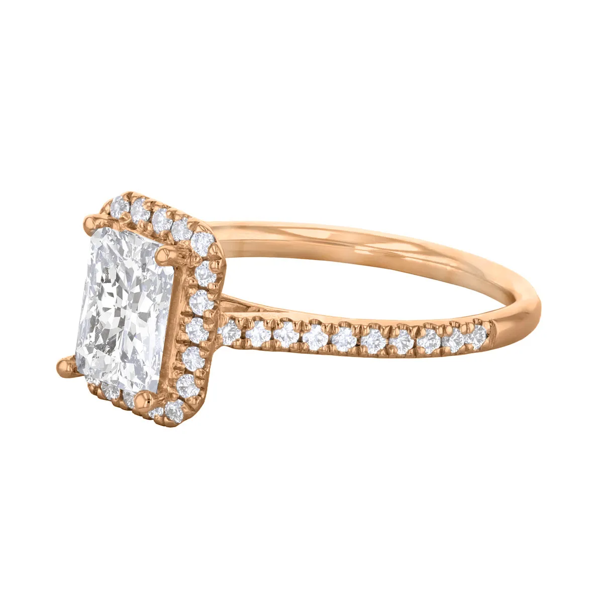 1.20ct Willow Radiant Cut Diamond Solitaire Engagement Ring | 18ct Rose Gold