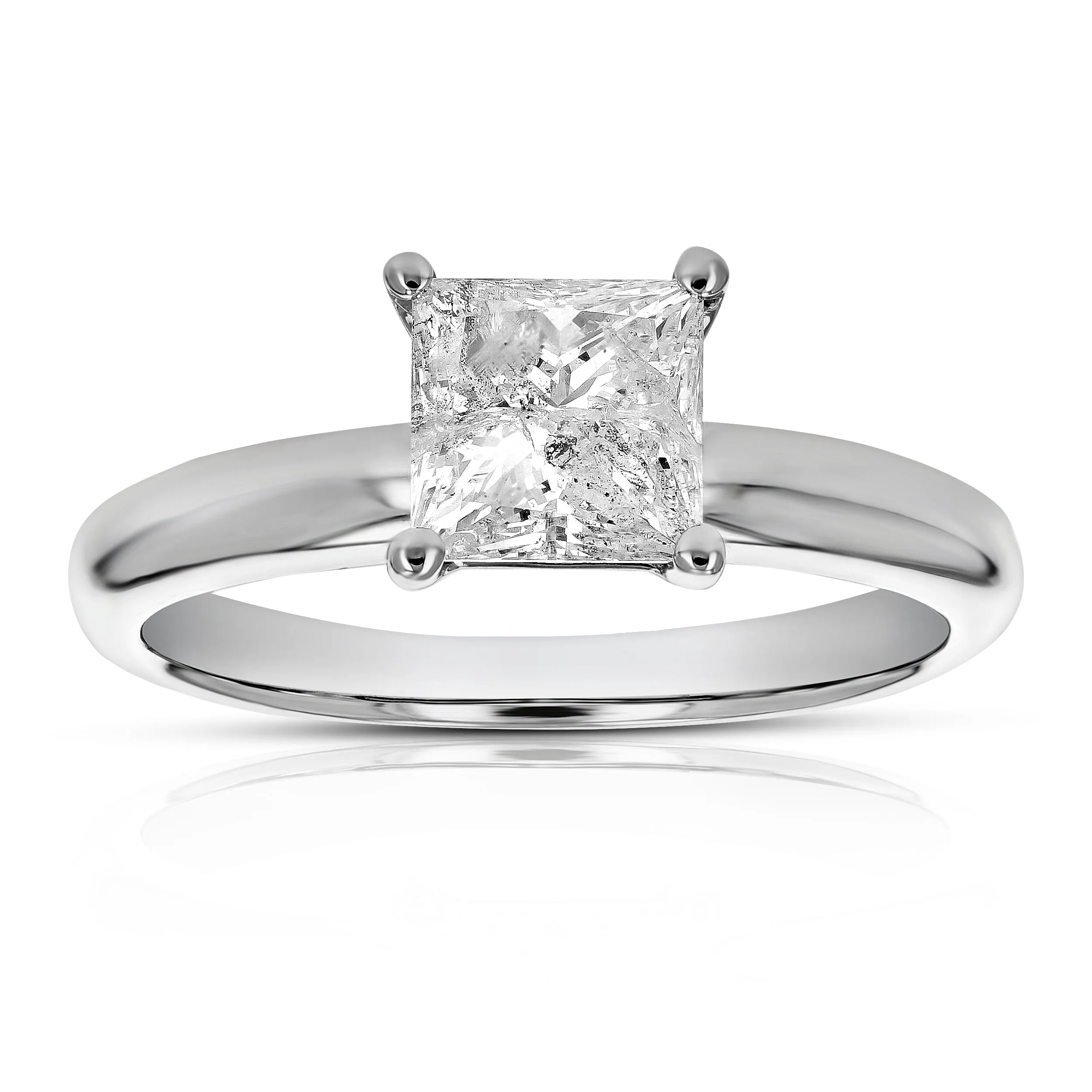 1.35 cttw Princess Diamond Engagement Rings in 14K White Gold