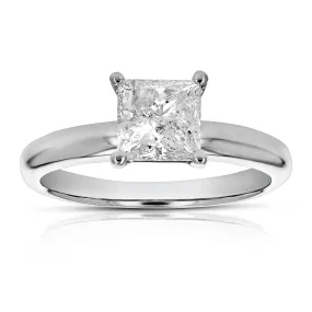 1.35 cttw Princess Diamond Engagement Rings in 14K White Gold
