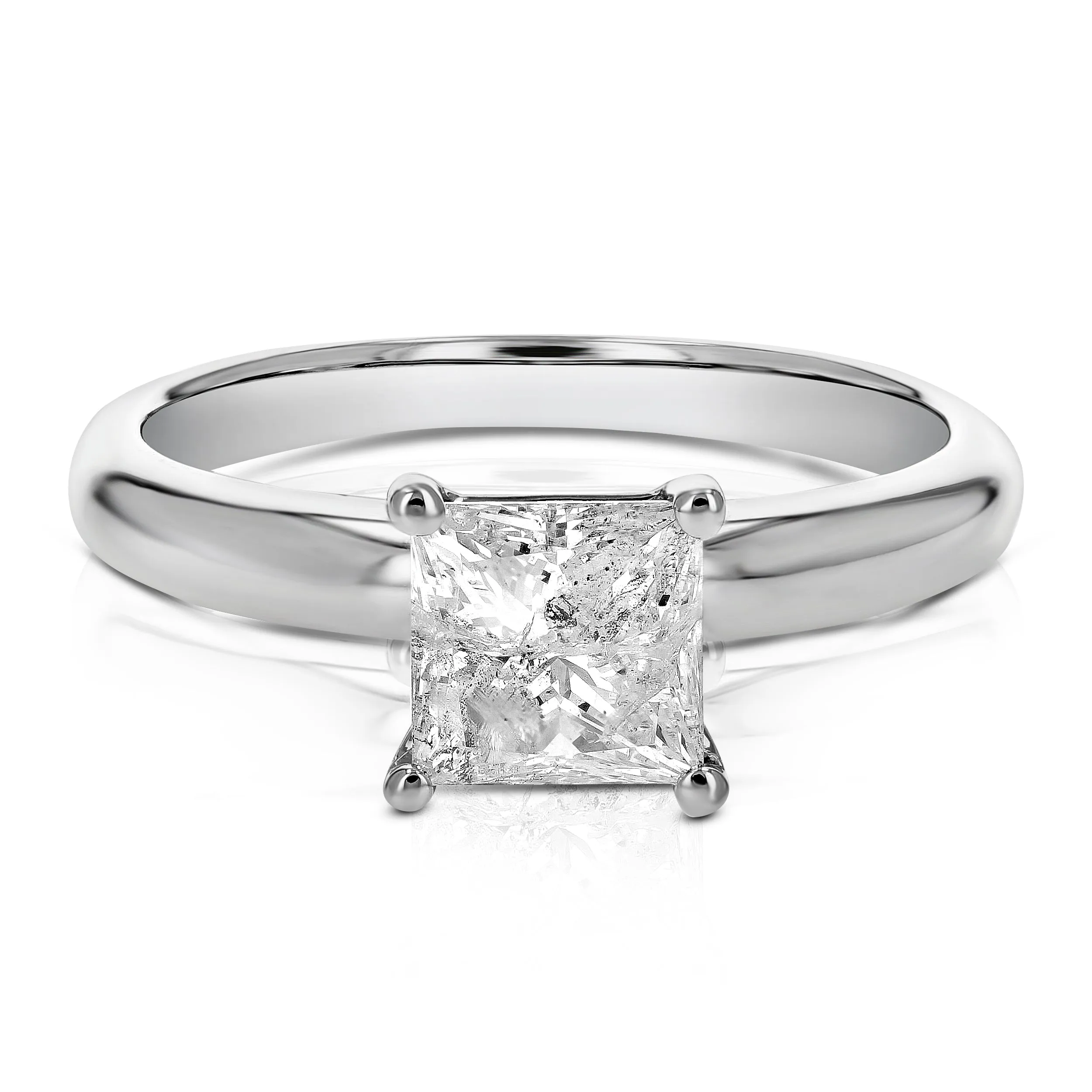 1.35 cttw Princess Diamond Engagement Rings in 14K White Gold