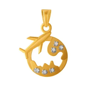14k Earth Style Gold Pendent With A Aeroplane
