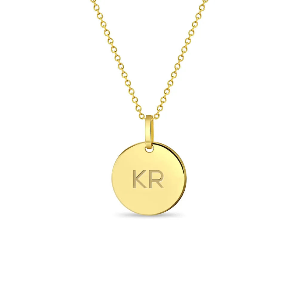 14k Gold Engraved Medal Women's Pendant/Necklace
