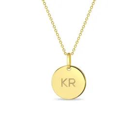 14k Gold Engraved Medal Women's Pendant/Necklace